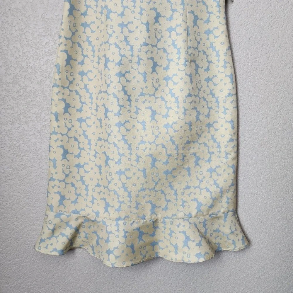 NOVELLO BLOOM 90s‎ Floral Mini Dress Pastel Blue Coquette Size 4 NEW - Picture 9 of 10